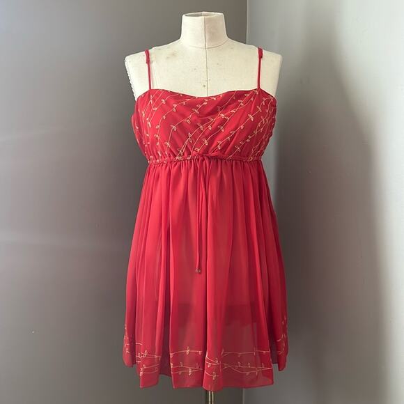 Vintage Victoria Secret Silky Red Nightgown and Robe Set Size Medium - Picture 7 of 12